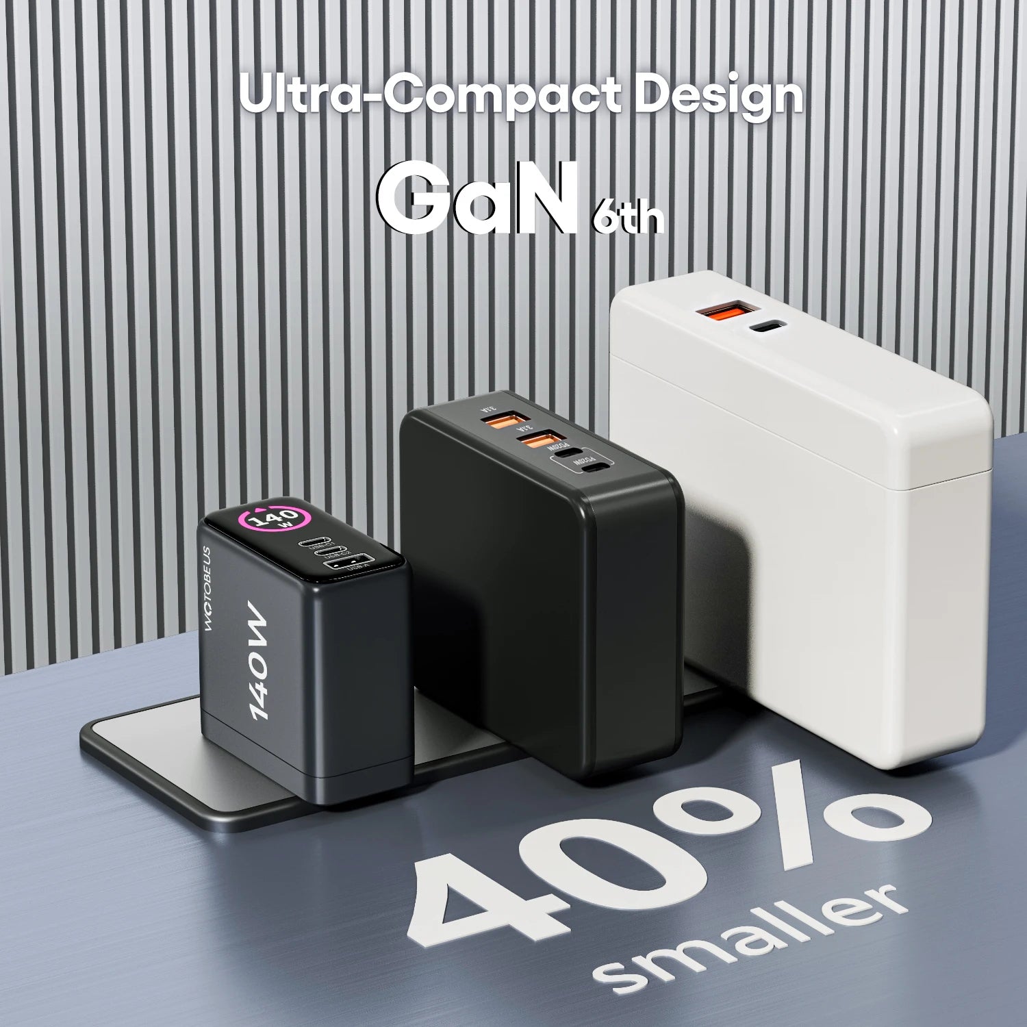 140W GaN USB-C Wall Charger 3-Port Power Meter,PD3.1 140W PD100W PPS 65W 45W QC5 for MacBook Pro iPhone 17 16 Galaxy S25