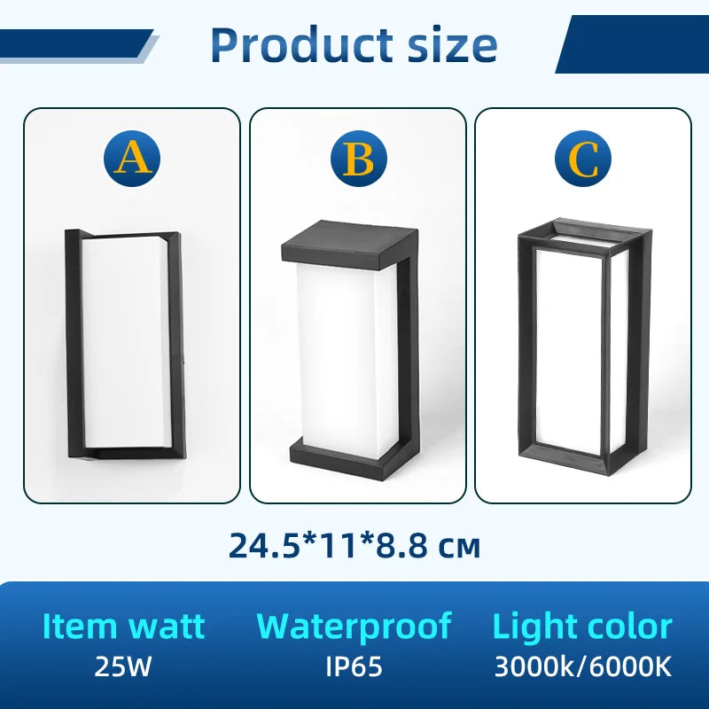 LED Outdoor Wall Light Ip65 Waterproof Wall Lamp Led Outdoor Lighting Porch Lights For Balcony Home Garden Light Bedroom 85-220V