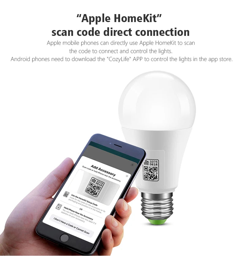 MFi Certified Homekit LED Smart WiFi Light Bulb Siri Voice APP Control RGBCW Night Lamp For Apple HomeKit App Alexa Google Home