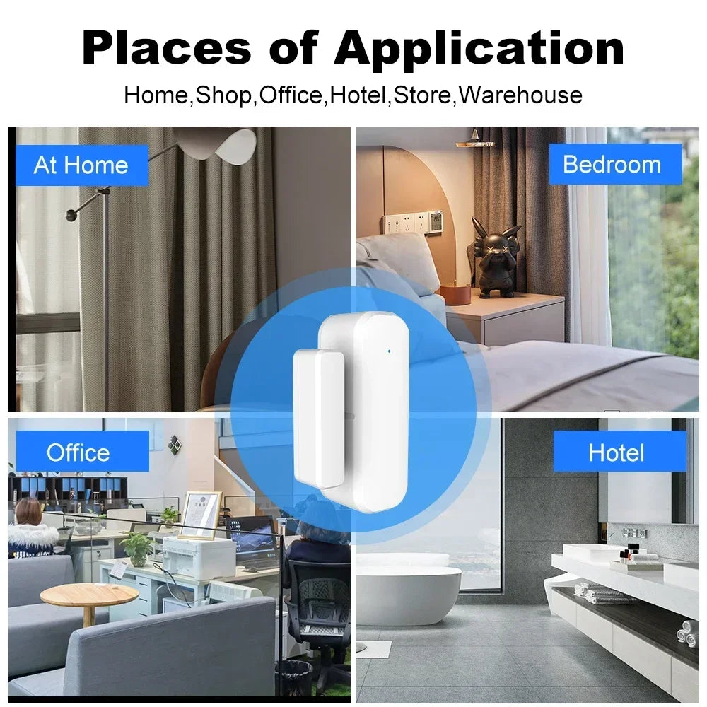 Tuya Zigbee Smart Door Sensor Window Door Open Closed Detectors Smart Home Security Alarm System Voice Control Via Alexa Google