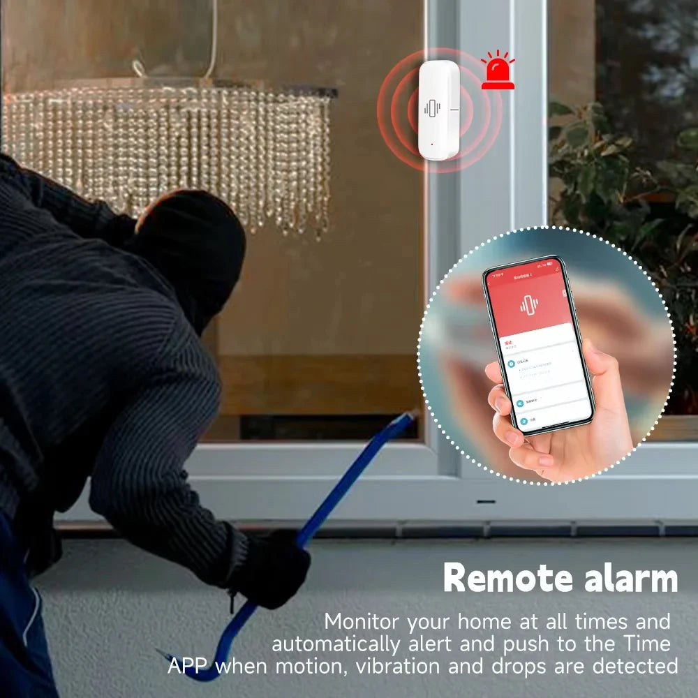 Smart Vibration Sensor ZigBee Sensor Monitor App Control Security Protection Zigbee Sensor Motion Shock Alarm Support Z2M