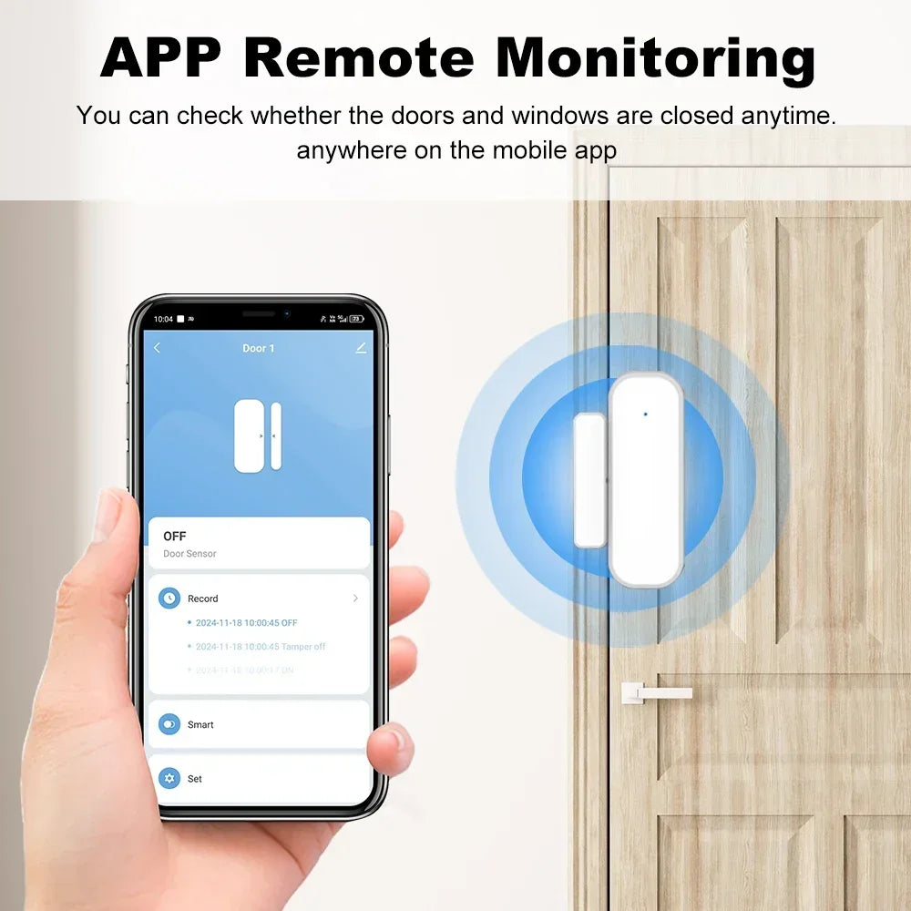 Tuya Zigbee Smart Door Sensor Window Door Open Closed Detectors Smart Home Security Alarm System Voice Control Via Alexa Google