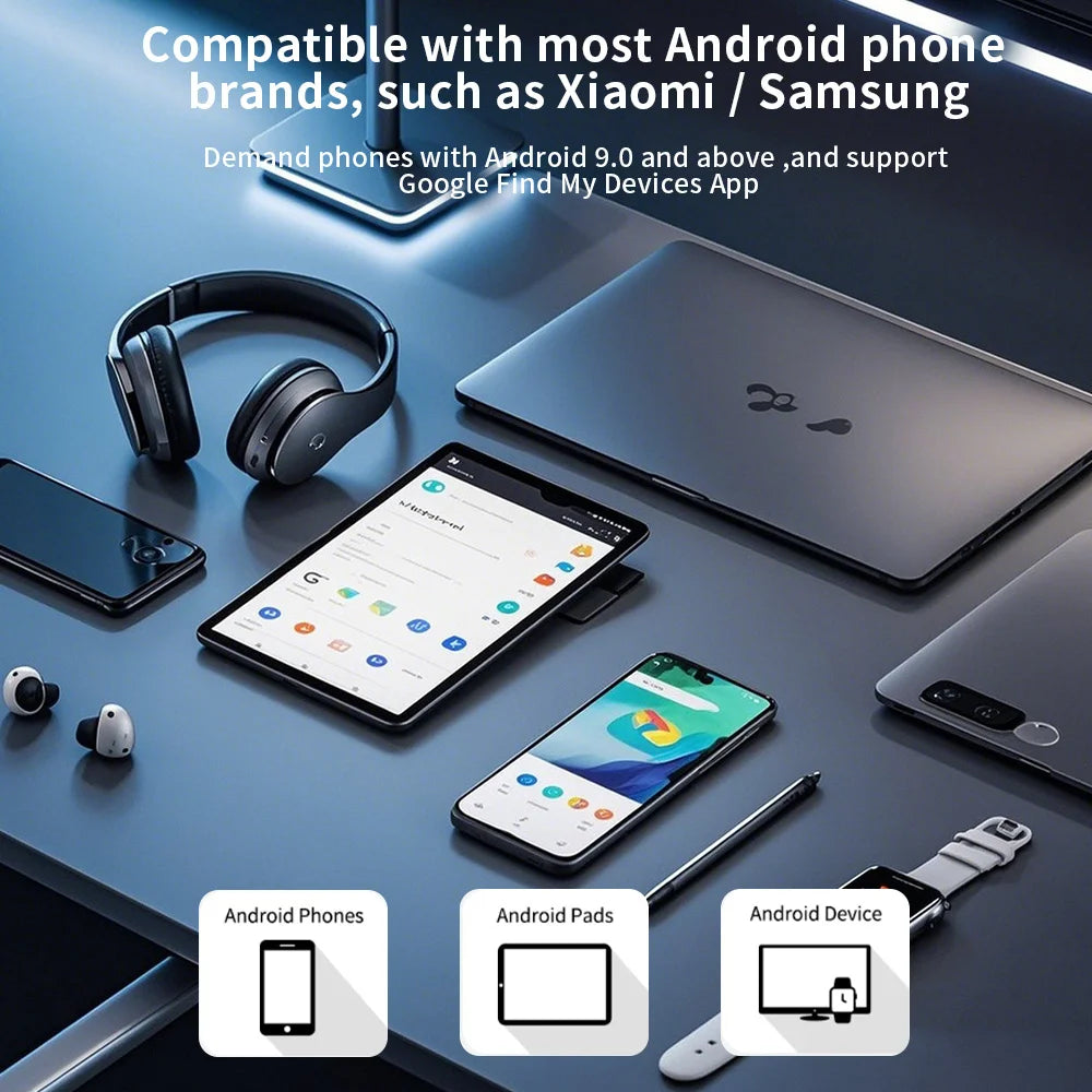 GPS Tracker for Samsung Xiaomi Android Work with Google Find Hub Bluetooth Locator Finder Global Positioning Anti-lost Smart Tag