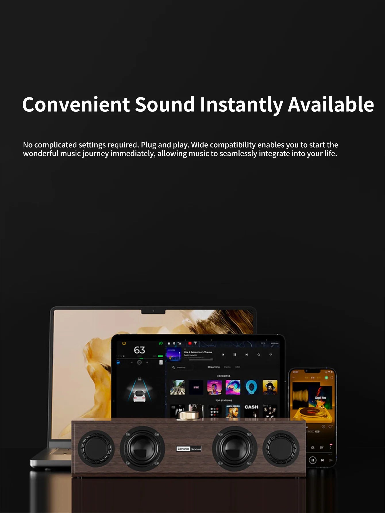 Lenovo C02 Multimedia Speaker Bluetooth Speaker Wired/Bluetooth Dual-Mode Speaker Retro Speaker Universal for Tv, Computer, and Mobile Phone Subwoofer