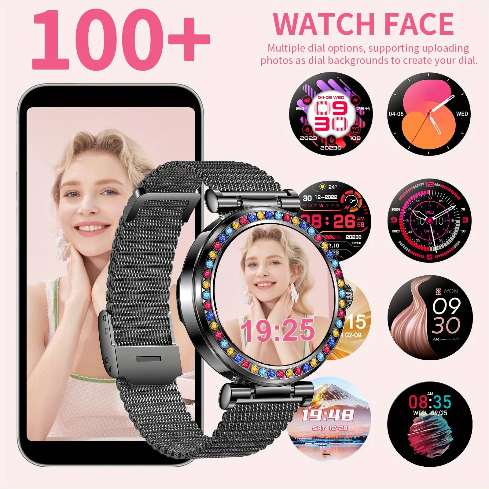 Woman Smart Watch,call Notification and Rejection,  Pedometers, Music Playback, for Women Gift