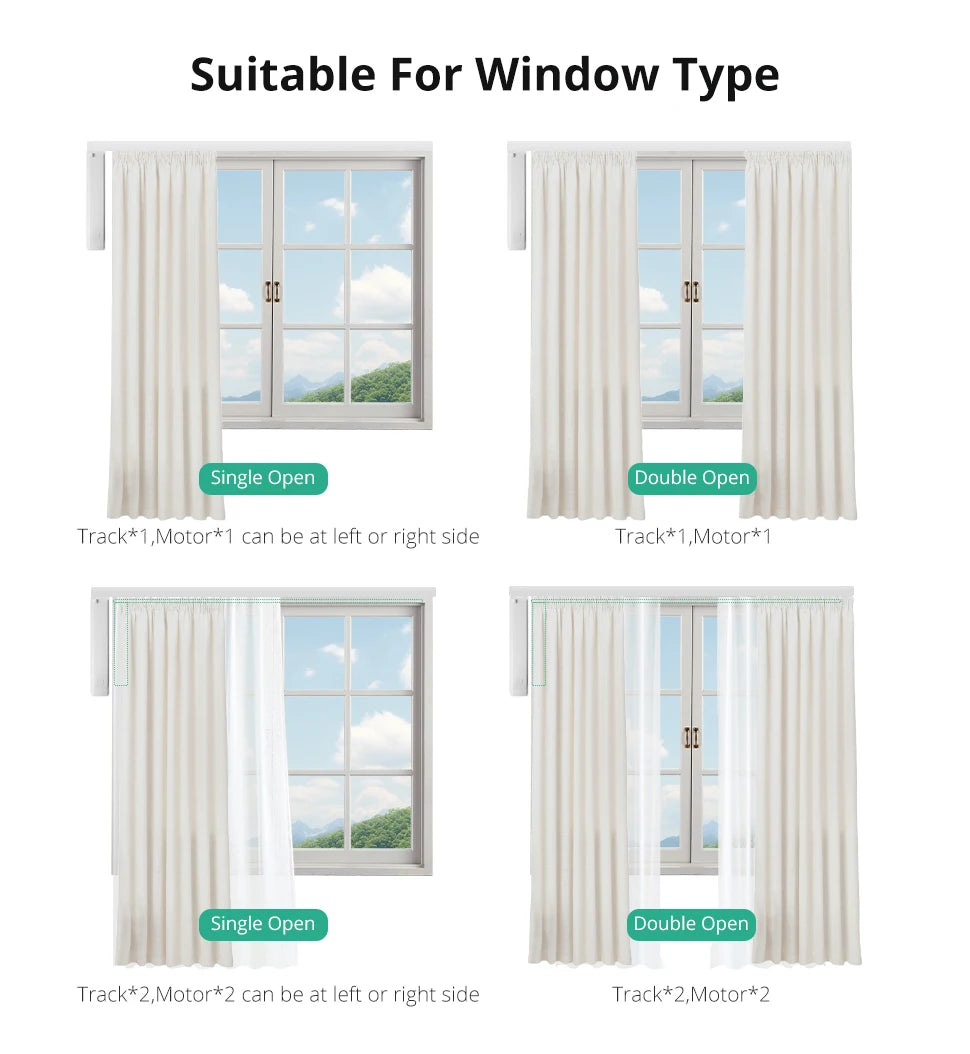 Zemismart Matter Over Thread Smart Curtain Motor Google Home App Samrtthings App Control Automatic Curtain System