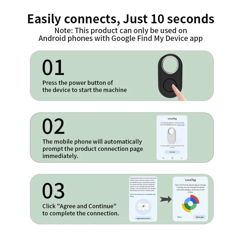 GPS Tracker for Samsung Xiaomi Android Work with Google Find Hub Bluetooth Locator Finder Global Positioning Anti-lost Smart Tag