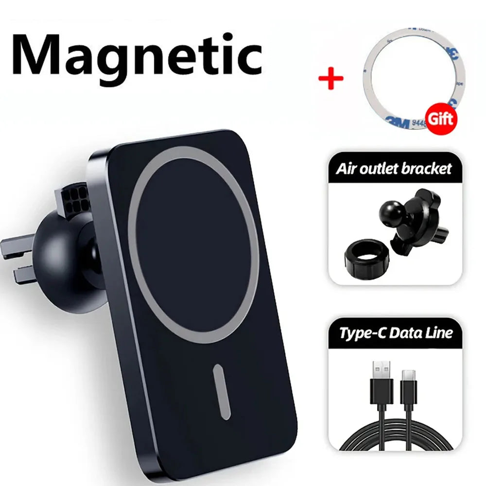 Magnetic Wireless Car Charger Air Outlet Phone Holder for iPhone17  16 15 14 13 12 Pro Max Fast Wireless Car Charging Station