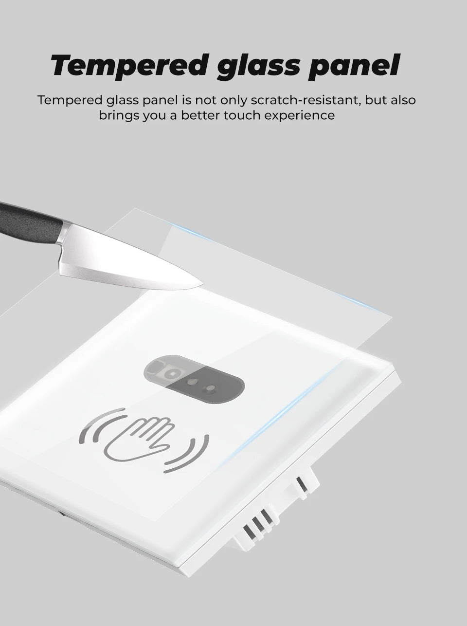 Wall Smart Light Switch Infrare IR Sensor No Need Touch EU Glass Screen Panel Electrical Power Auto On Off Lamp