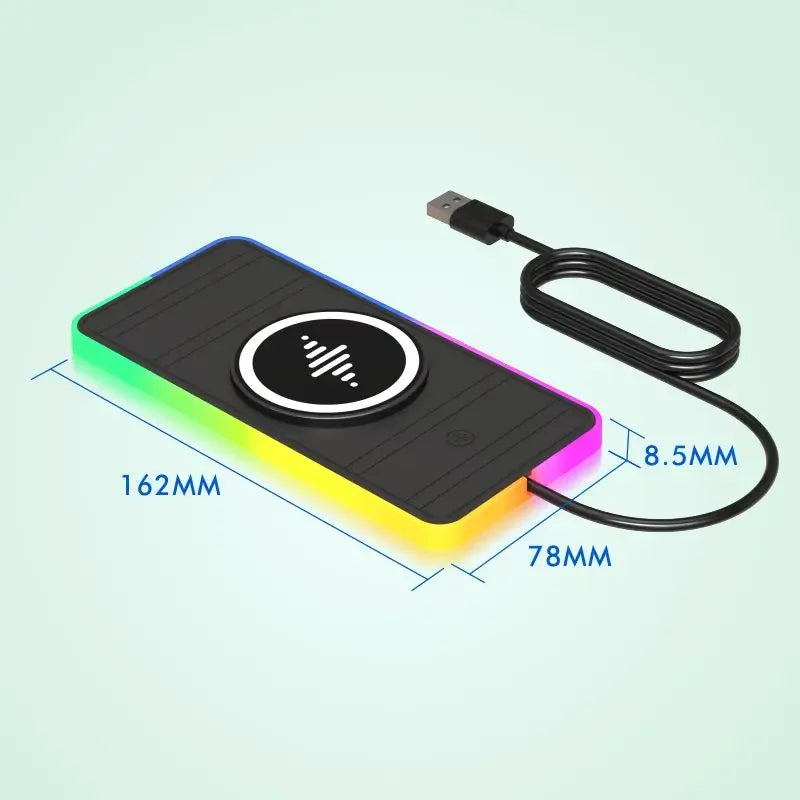 30W Magnetic Car Wireless Charger Pad RGB Light Non-Slip Car Charger for iPhone 17 16 Samsung Xiaomi Airprods Fast Charging
